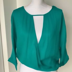 Bebe Turquoise Blouse Sz XS